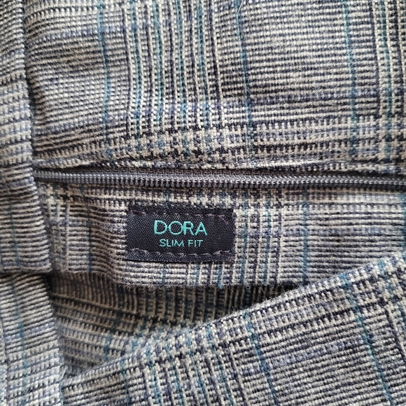 Atelier Gardeur Dora Slim Fit grey plaid straight leg pants size 10 - Picture 12 of 14